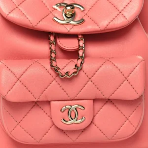 Chanel Quilted Lambskin Small Duma Drawstring Backpack Pink detail1