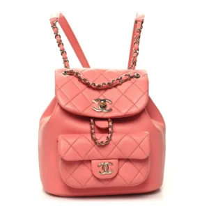 Chanel Quilted Lambskin Small Duma Drawstring Backpack Pink Light Gold Hardware Quality Rep