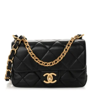 Chanel Quilted Lambskin Small Fancy Jewel Flap Black Aged Gold Hardware Replica Bags Replica Designer Bags