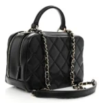 Chanel Quilted Lambskin Small Trendy CC Bowling Bag Black Light Gold Hardware Lushentic Grade Bags