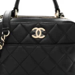 Chanel Quilted Lambskin Small Trendy CC Bowling Bag Black Light Gold Hardware Lushentic Grade Bags