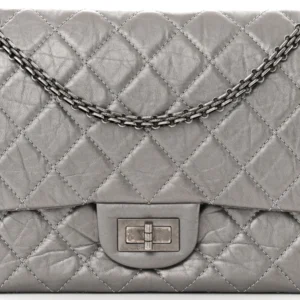 Chanel Quilted Metallic Aged Calfskin Medium 2.55 Reissue 227 Flap Argent Fonce detail2