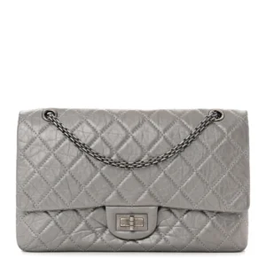 Chanel Quilted Metallic Aged Calfskin Medium 2.55 Reissue 227 Flap Argent Fonce Ruthenium Hardware Quality Rep