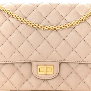 Chanel Quilted Metallic Calfskin Medium 2.55 Reissue 226 Flap Dark Gold detail2