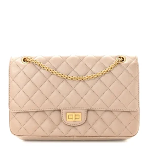 Chanel Quilted Metallic Calfskin Medium 2.55 Reissue 226 Flap Dark Gold Aged Gold Hardware Replica Designer Bags