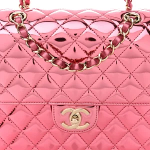 Chanel Quilted Metallic Mirror Calfskin Small Hollywood Boulevard Backpack Pink With Coin Purse detail2