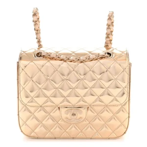 Chanel Quilted Mirror Metallic Calfskin Gold Small Hollywood Boulevard Backpack With Coin Purse Gold Hardware Quality Replica