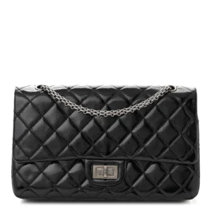 Chanel Quilted Patent Distressed Calfskin Medium 2.55 Reissue 227 Flap Black Ruthenium Hardware Replica Quality