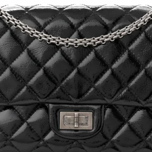 Chanel Quilted Patent Distressed Calfskin Medium 2.55 Reissue 227 Flap Black front2