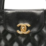 Chanel Quilted Shiny Aged Calfskin Micro Kelly Shopper Black Aged Gold Hardware Lushentic Replica