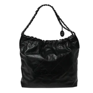 Chanel Quilted Shiny Calfskin Medium Chanel 22 So Black Lushentic Bags