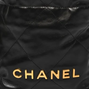 Chanel Quilted Shiny Calfskin Mini Chanel 22 Black detail2