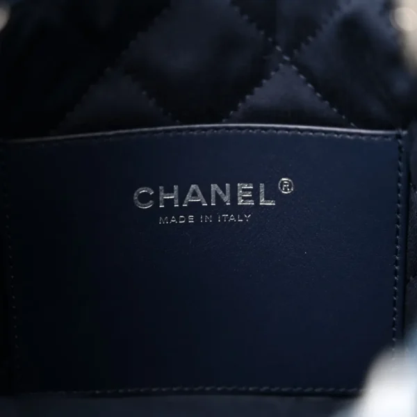 Chanel Quilted Stitched Denim Mini Chanel 22 Blue Silver Hardware Best Lushentic Bags