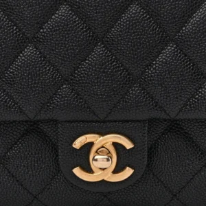 Chanel Shiny Caviar Small Pick Me Up Flap Belt Bag Black detail